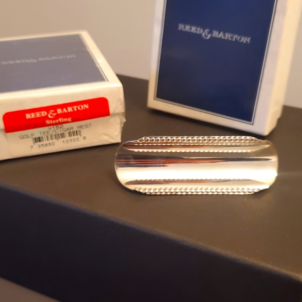 Reed & Barton Sterling Silver Golf Tee / Cigar Rest NEW